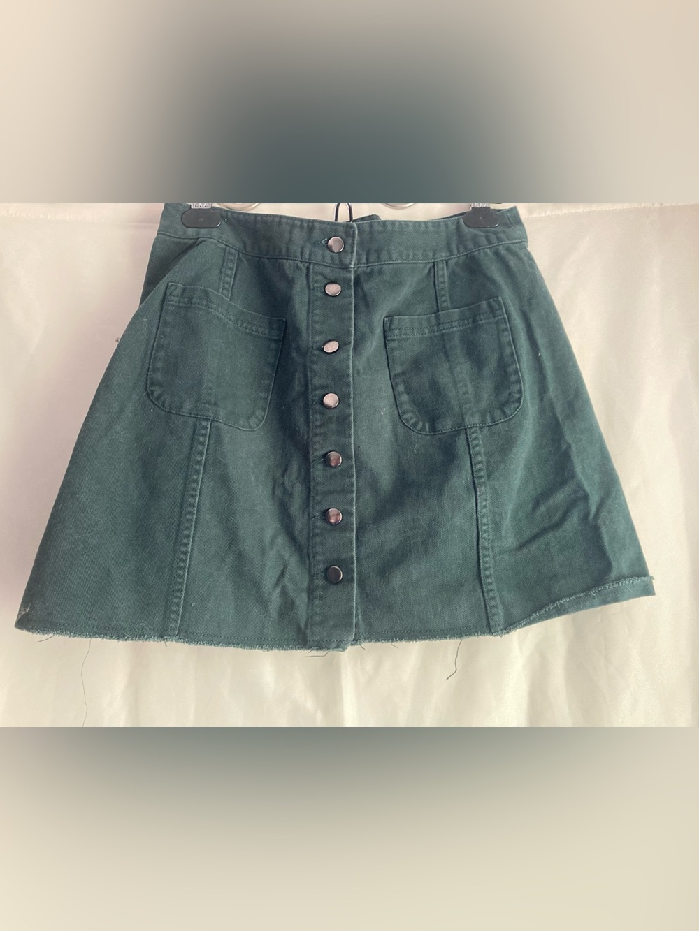 Twik Forest Green Denim Mini Skirt Size 12 Y2K